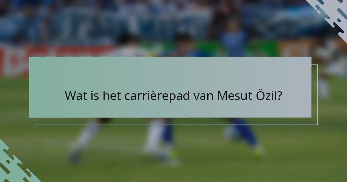Wat is het carrièrepad van Mesut Özil?