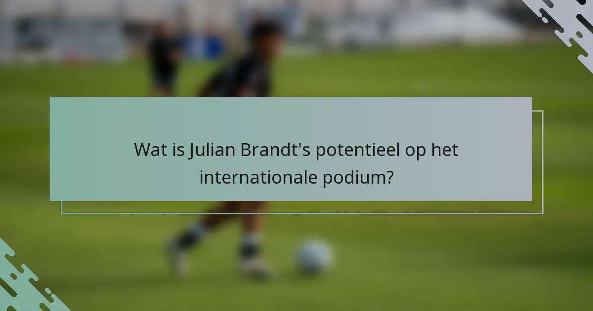 Wat is Julian Brandt's potentieel op het internationale podium?